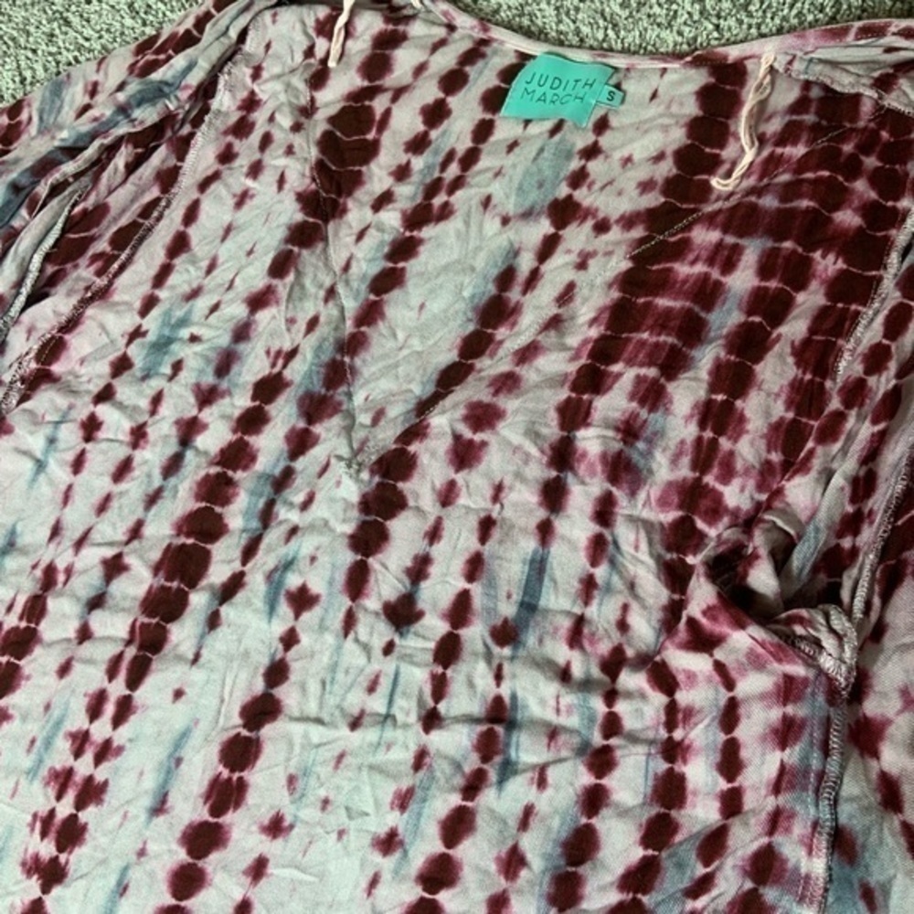 Judith March Tie-Dye Boho/Hippie Fringe Open Front Kimono Size Small - Picture 7 of 14